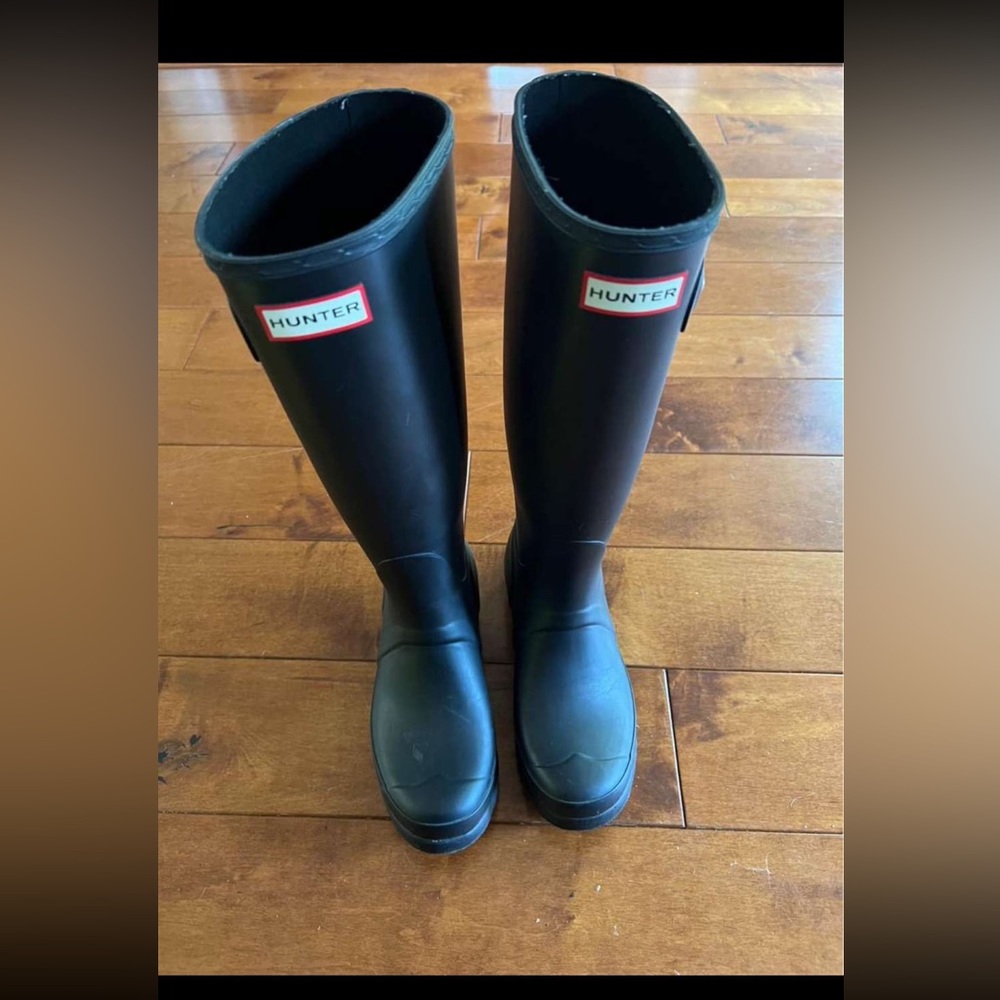 Hunter boots dark grey/black